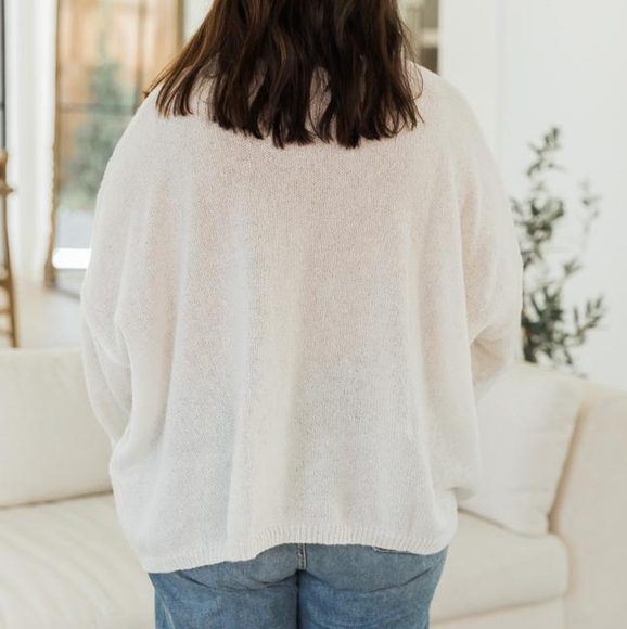 DARYL-ANN DENNER X PINK LILY LISA IVORY LIGHTWEIGHT SWEATER - Picture 3 of 4
